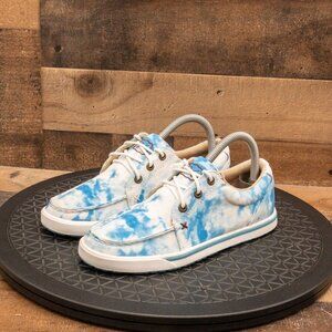TWISTED X HOOEY LOPERS TIE DYE WOMENS CASUAL SHOES BLUE WHITE SIZE 5.5M